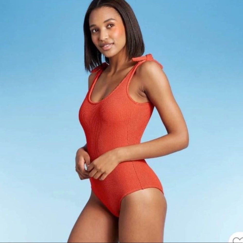 Rust Color One Piece Bathing Suit